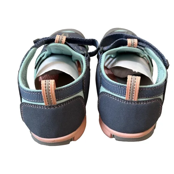 Keen Big Kids Youth Seacamp II CNX Sandals Size 6 Slate Blue with Aqua &amp; Pink
