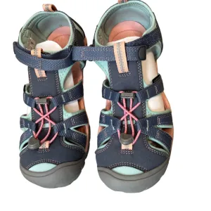 Keen Big Kids Youth Seacamp II CNX Sandals Size 6 Slate Blue with Aqua &amp; Pink