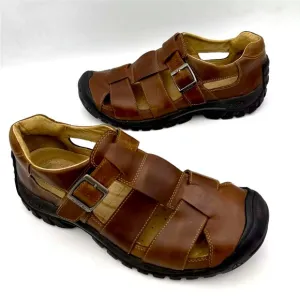 Keen Fishermen Leather Sandals Buckle Closed Toe Buckle Brown XT 1104