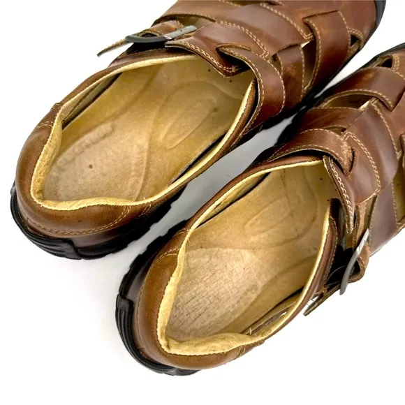 Keen Fishermen Leather Sandals Buckle Closed Toe Buckle Brown XT 1104