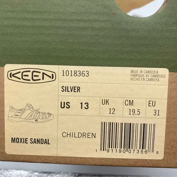 Keen kids Moxie closed toe casual sandals Silver 13