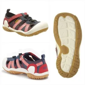 KEEN Knotch Creek Boys Sandals Blue &amp; Red Size 4 NEW