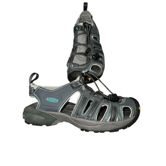KEEN Turia Womens Outdoor Adventure‎ Sandals Hiking Water Shoes Gray Teal