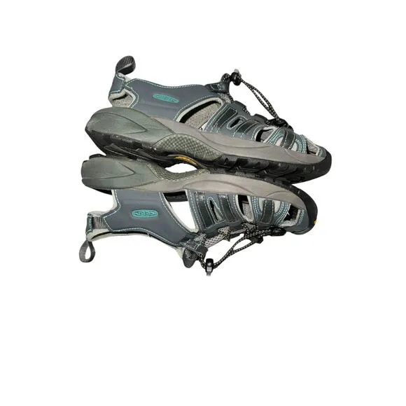 KEEN Turia Womens Outdoor Adventure‎ Sandals Hiking Water Shoes Gray Teal
