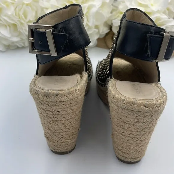 Kenneth Cole, New York, Olivia 3 gold, studs, braided sandals wedge size 6.5