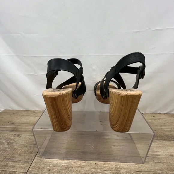Kork-Ease Drew Leather Cross Banded Platform Sandals women's size 9