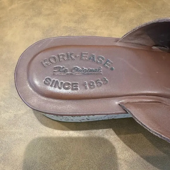Kork Ease Platform Wedge Slide Sandals Tan size 9