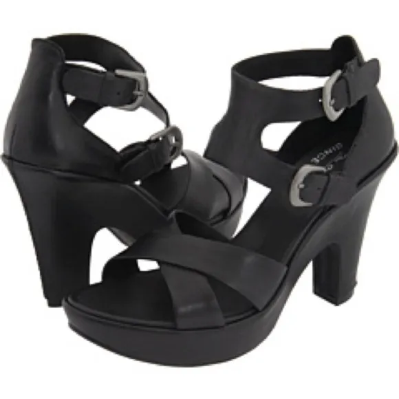 Kork-Ease Teresa Leather Platform Wedged Heeled Sandals