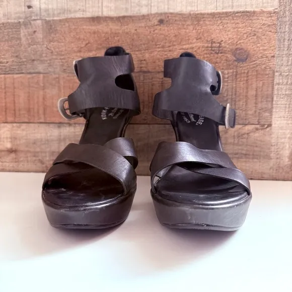 Kork-Ease Teresa Leather Platform Wedged Heeled Sandals