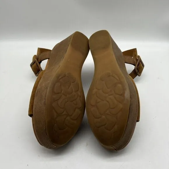 Kork Ease Wedge Sandal Womens 10 Suede Leather Strap Open Toe Slide Platform