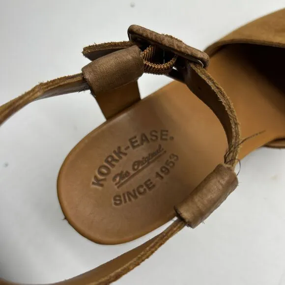 Kork Ease Wedge Sandal Womens 10 Suede Leather Strap Open Toe Slide Platform