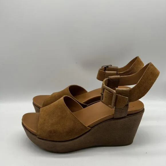 Kork Ease Wedge Sandal Womens 10 Suede Leather Strap Open Toe Slide Platform