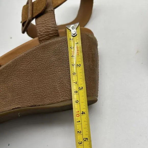 Kork Ease Wedge Sandal Womens 10 Suede Leather Strap Open Toe Slide Platform