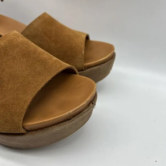 Kork Ease Wedge Sandal Womens 10 Suede Leather Strap Open Toe Slide Platform