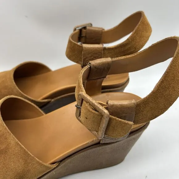 Kork Ease Wedge Sandal Womens 10 Suede Leather Strap Open Toe Slide Platform
