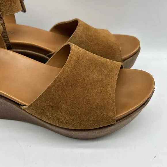 Kork Ease Wedge Sandal Womens 10 Suede Leather Strap Open Toe Slide Platform
