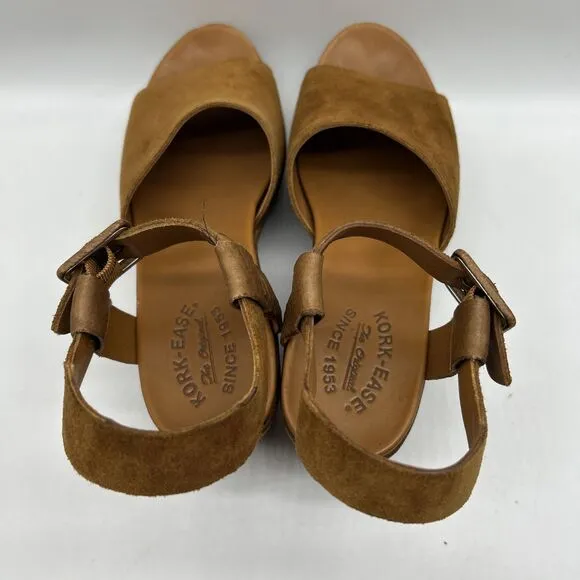 Kork Ease Wedge Sandal Womens 10 Suede Leather Strap Open Toe Slide Platform