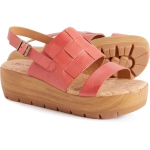 Korks by Kork-Ease Pink Fraya Platform Wedge Leather Sandals Womens Size 8