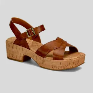 KORKS Women's Dasha ll Platform ComfortSandals in Dark Tan Sz 8