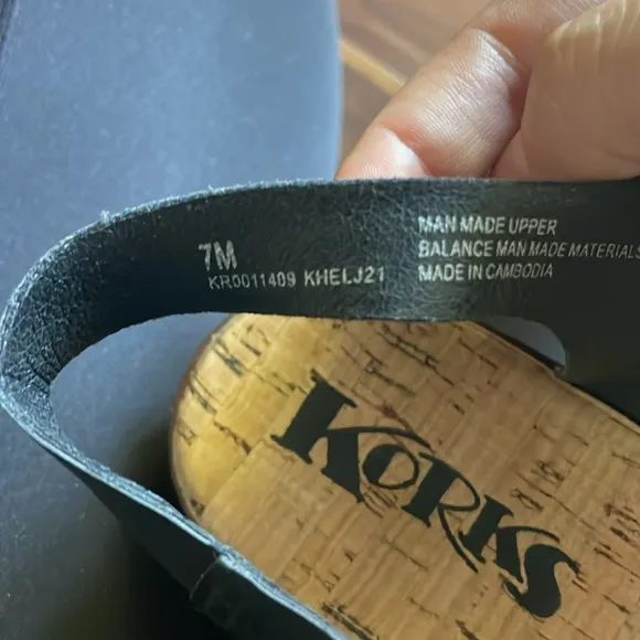 Korks Women's Marley Caged Faux LeatherWedge Sandals Black Size 7