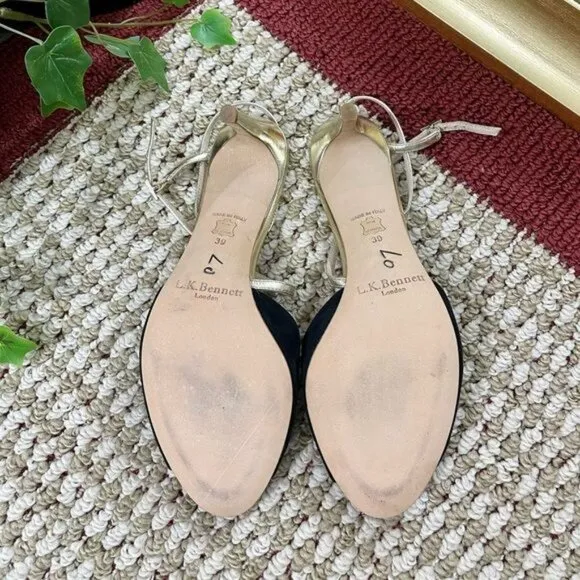 L. K. Bennett Camilla suede slingback sandals 39