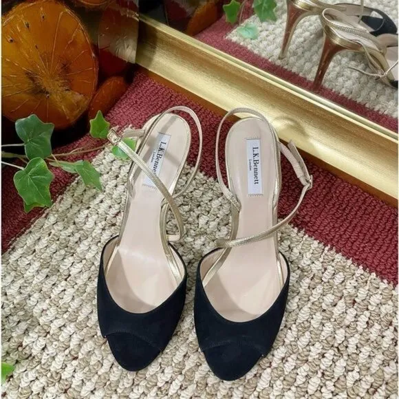 L. K. Bennett Camilla suede slingback sandals 39