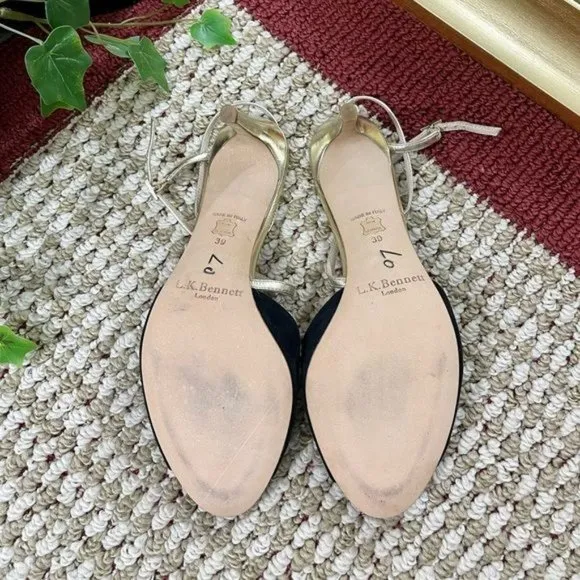L. K. Bennett Camilla suede slingback sandals EU 39 / 9US 9