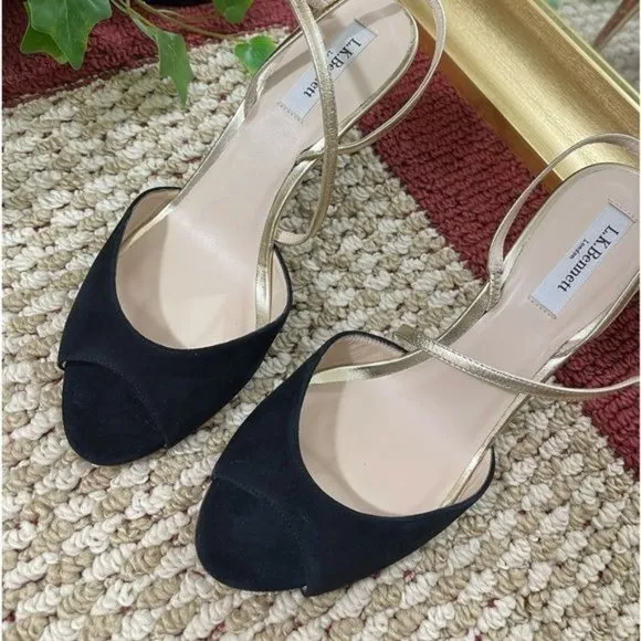 L. K. Bennett Camilla suede slingback sandals EU 39 / 9US 9