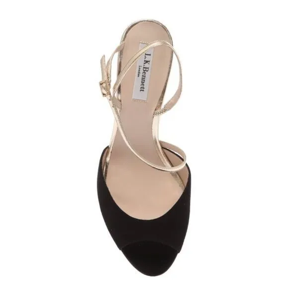 L. K. Bennett Camilla suede slingback sandals EU 39 / 9US 9