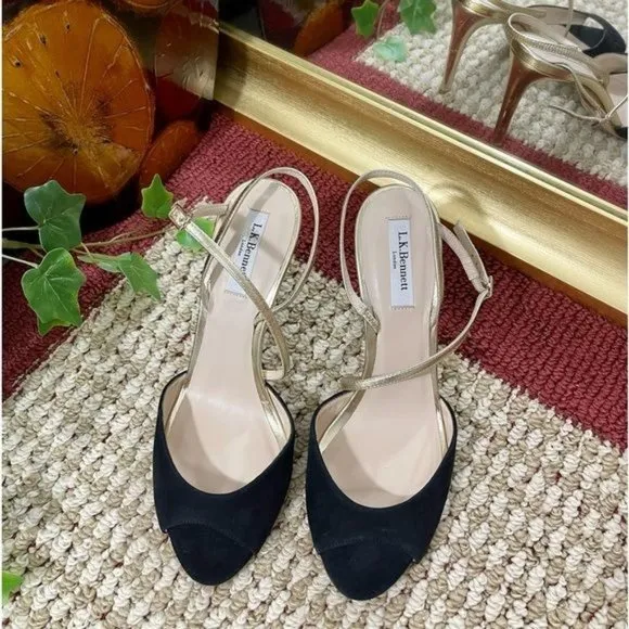 L. K. Bennett Camilla suede slingback sandals EU 39 / 9US 9
