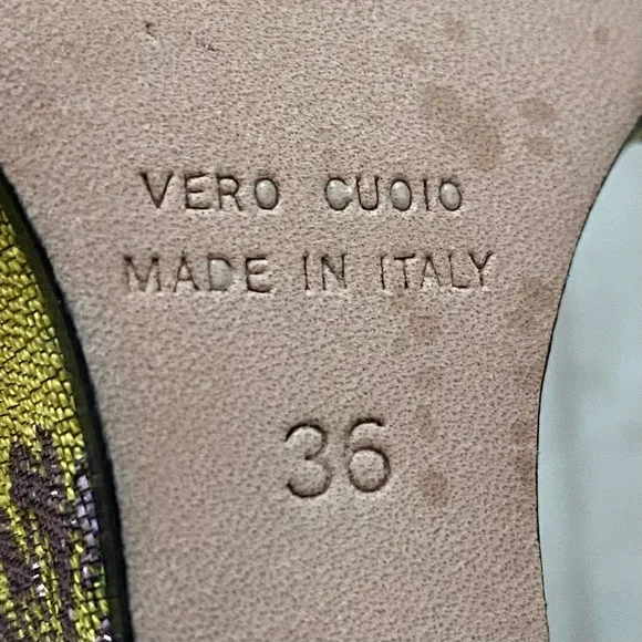 LA DoubleJ Made in Italy Suede Leather Floral Ankle Strap Wedge Sandals size 6