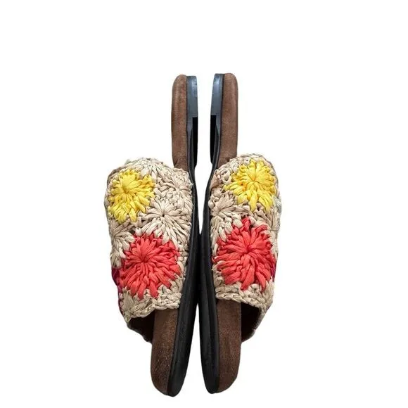 La DoubleJ Multicolor Grigio in Raffia crochet Sandals Size 39