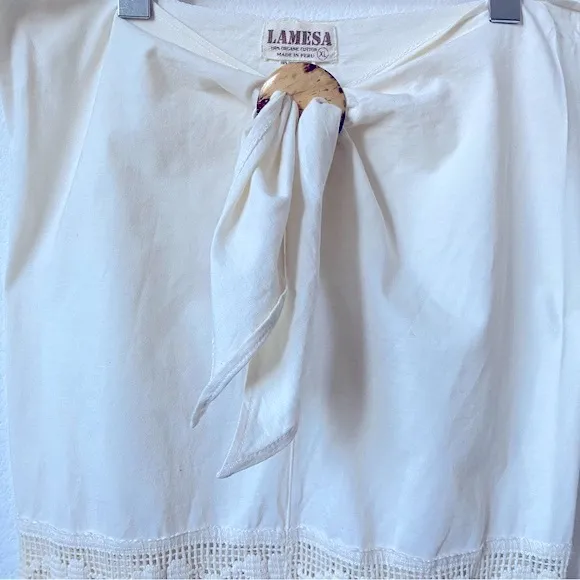 La Mesa, Organic Cotton Maxi Skirt with Lace Insert