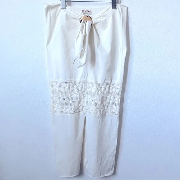 La Mesa, Organic Cotton Maxi Skirt with Lace Insert