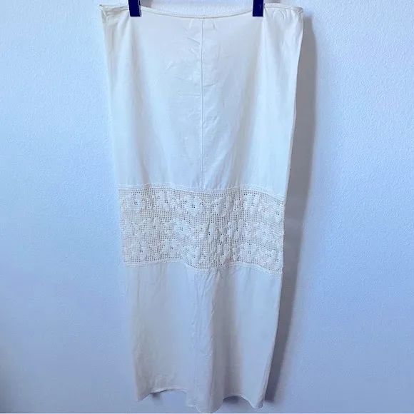 La Mesa, Organic Cotton Maxi Skirt with Lace Insert