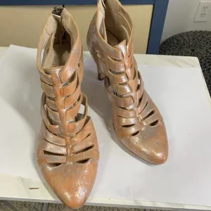 LA BOTTEGA DI LISA silver genuine leather Heels gladiator sandals 38.5 fits 8