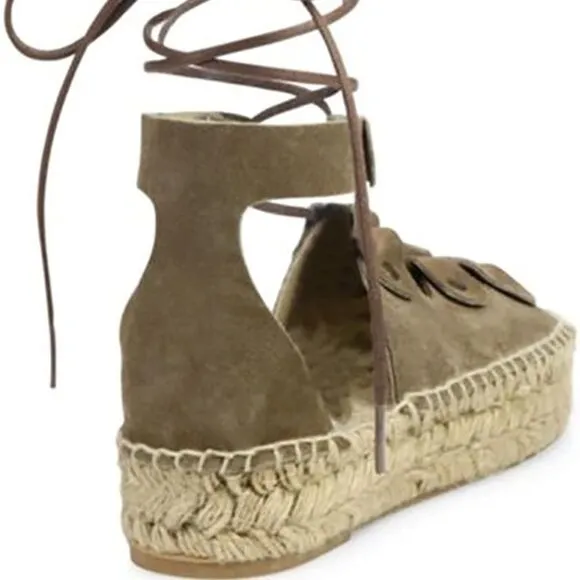 Lace Up Gladiator Platform Espadrille Sandals - Soludos