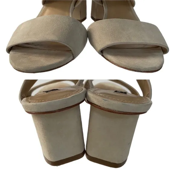 Lafayette 148 New York Caide 2 Suede Sandals in Khaki Size US 6.5M