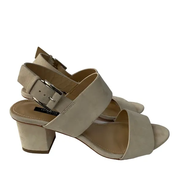 Lafayette 148 New York Caide 2 Suede Sandals in Khaki Size US 6.5M