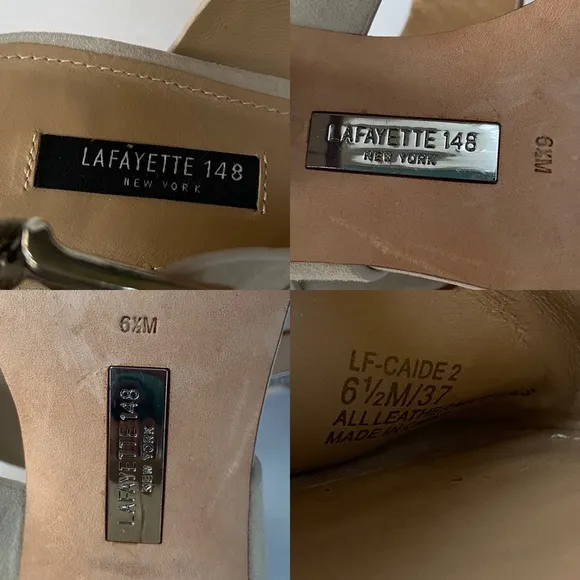 Lafayette 148 New York Caide 2 Suede Sandals in Khaki Size US 6.5M