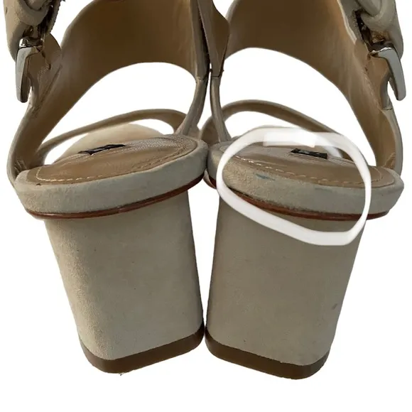 Lafayette 148 New York Caide 2 Suede Sandals in Khaki Size US 6.5M