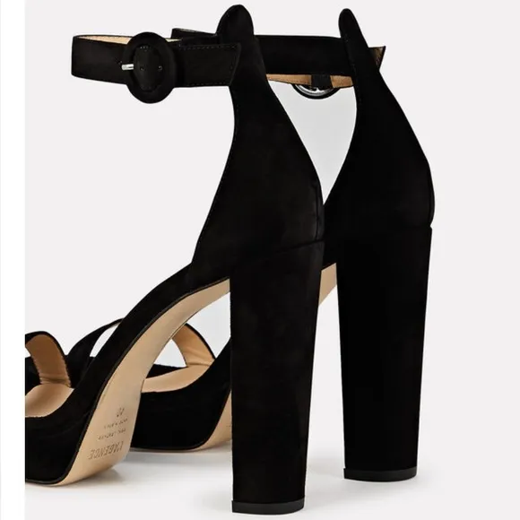 L'AGENCECecile Suede Platform Sandals black size 6.5