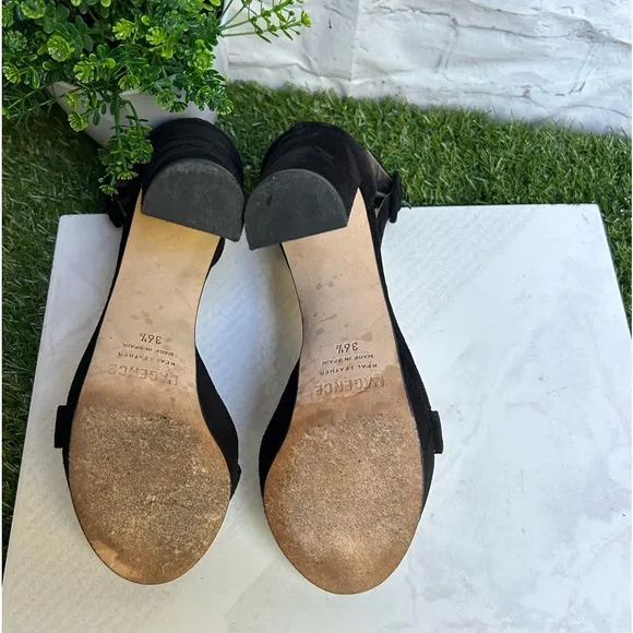L'AGENCECecile Suede Platform Sandals black size 6.5
