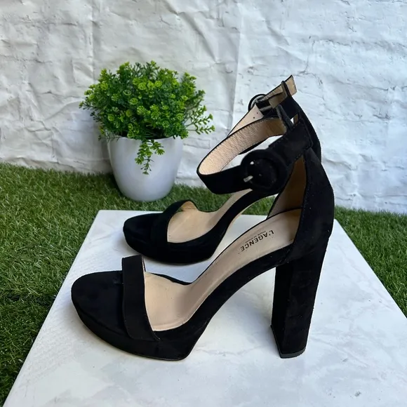 L'AGENCECecile Suede Platform Sandals black size 6.5