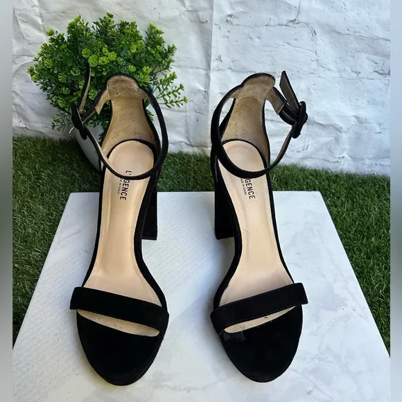 L'AGENCECecile Suede Platform Sandals black size 6.5