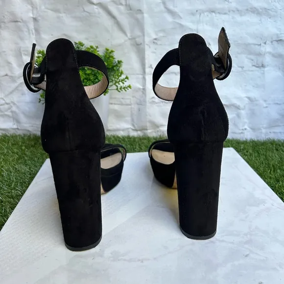 L'AGENCECecile Suede Platform Sandals black size 6.5