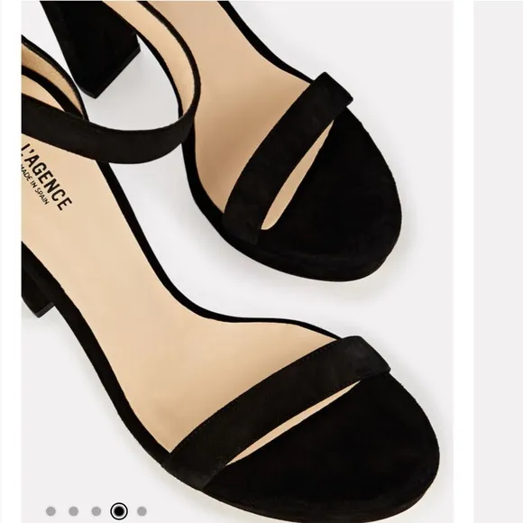 L'AGENCECecile Suede Platform Sandals black size 6.5