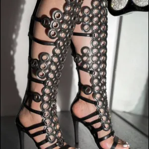 Lalalyn Black Gunmetal Heels Cape Robbin 6.5W