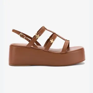 Larroude Harmony camel platform sandals 11