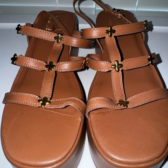 Larroude Harmony camel platform sandals 11
